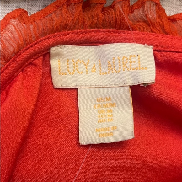 NWOT Lucy & Laurel Dress Embroidered Red Medium - Picture 5 of 8